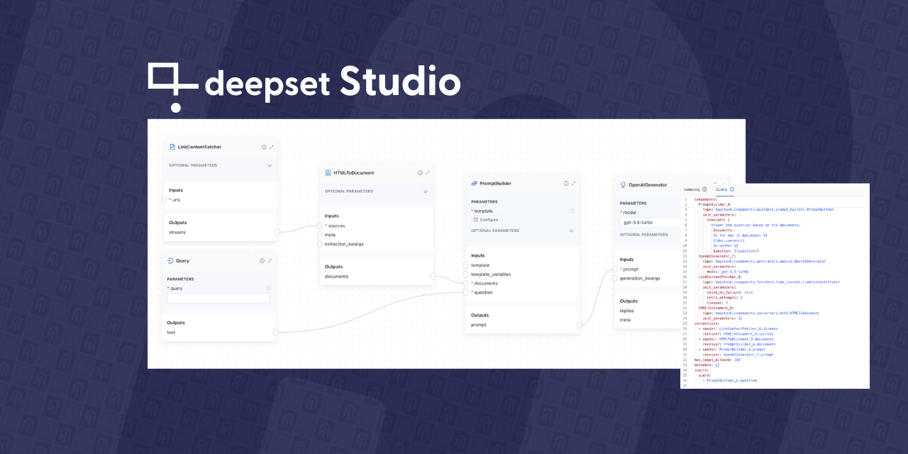 Announcing Studio: A Visual Programming Editor to Create AI Workflows